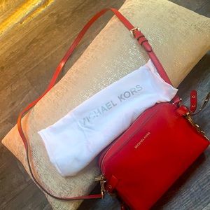 Michael Kors Red with Gold Accents Handbag